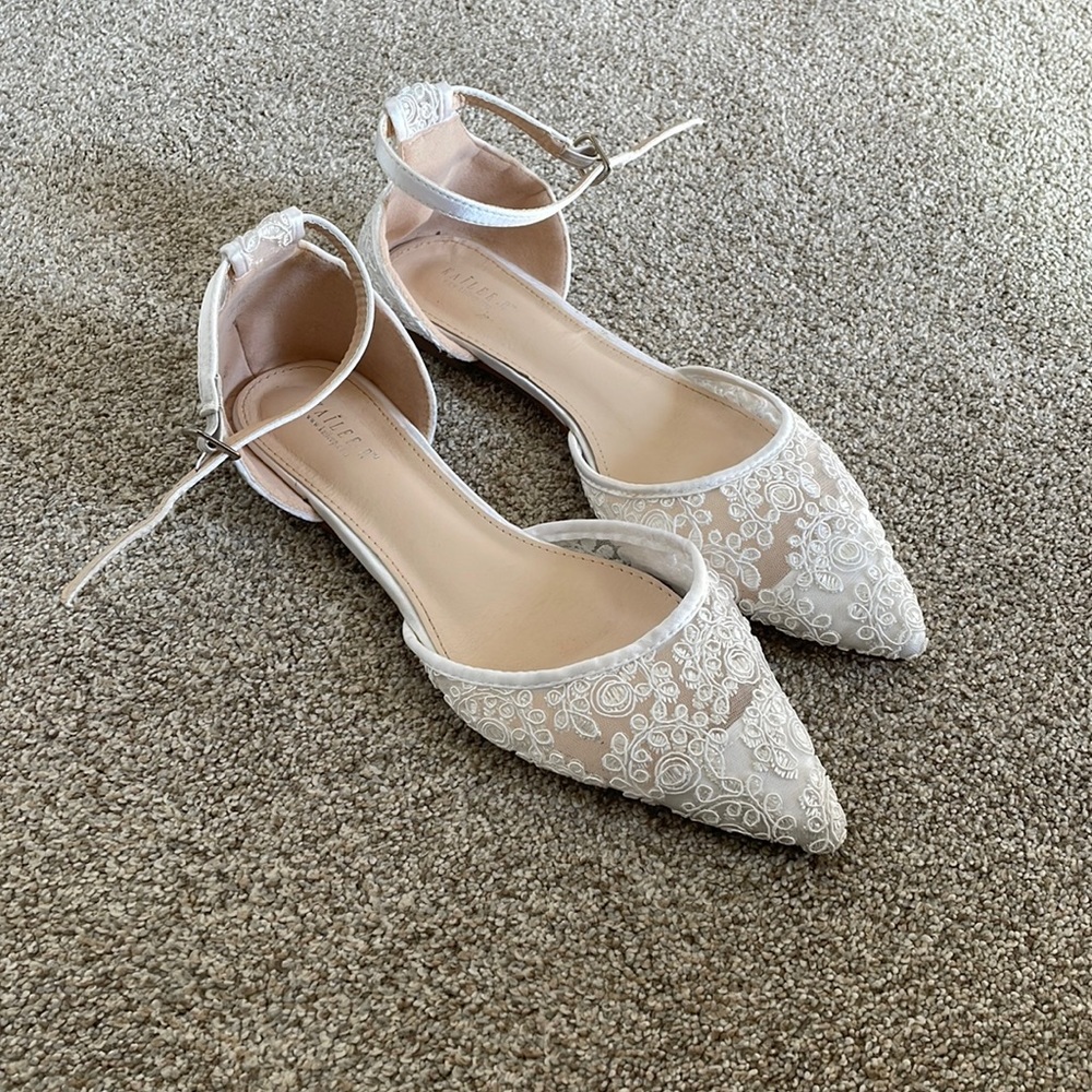 Size 9 (run big) wedding flats - worn once